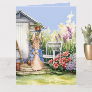 Carte Lapin classique dans son jardin