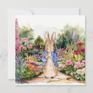 Carte Lapin classique dans son jardin