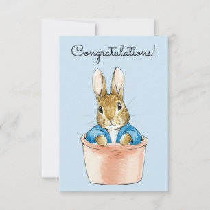 Carte Lapin classique en veste bleue Félicitations