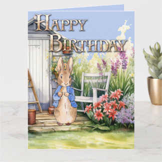 Carte Lapin classique Joyeux anniversaire