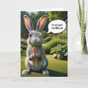 Carte Lapin clignant d'œil pour 69e anniversaire avec un