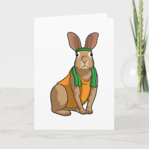 Carte Lapin comme coureur avec serviette