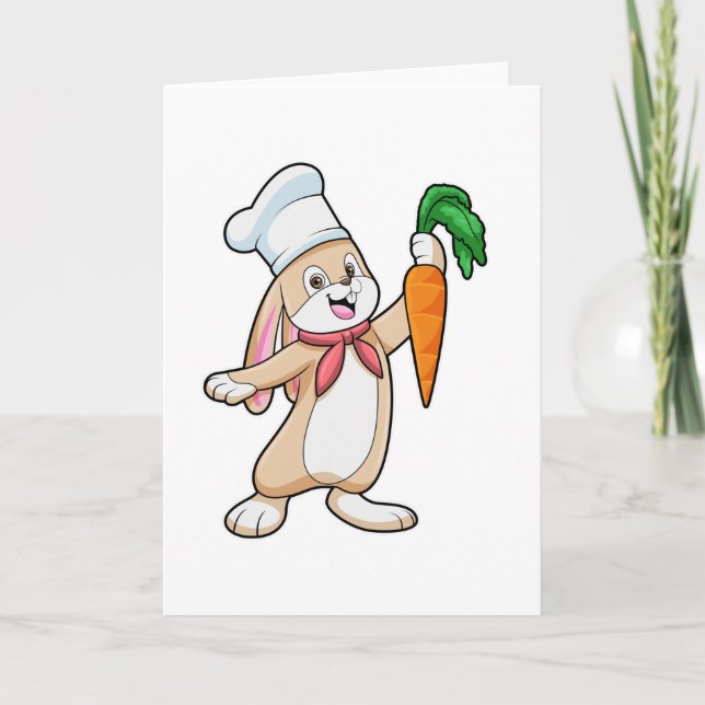 Carte Lapin cuisinier avec carotte (Devant)