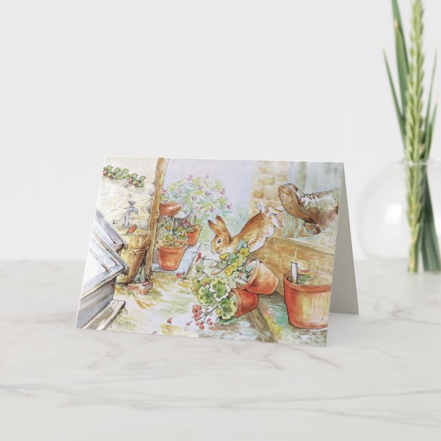 Carte Lapin dans le jardin Merci (Devant)