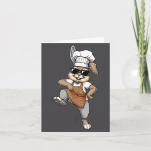 Carte Lapin de chef drôle Dessin animé de cuisine de lap