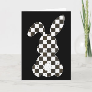 Carte Lapin de drapeau de voiture de course Joyeuses Pâq