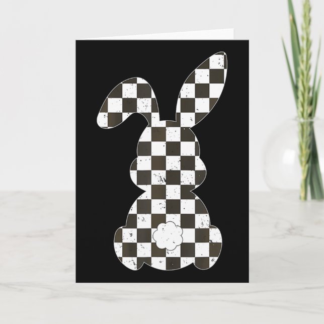 Carte Lapin de drapeau de voiture de course Joyeuses Pâq (Devant)