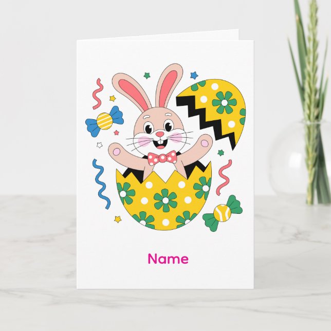 Carte Lapin de fête de Pâques qui jaillit  (Devant)