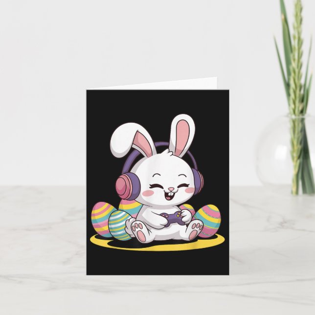 Carte Lapin de jeu vidéo de Pâques Manette de jeu Joueur (Devant)