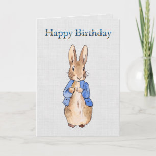 Carte Lapin de livre illustré classique Joyeux Anniversa