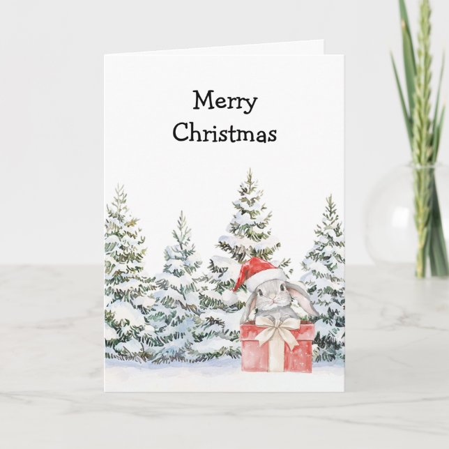 Carte Lapin de Noël en boîte (Devant)