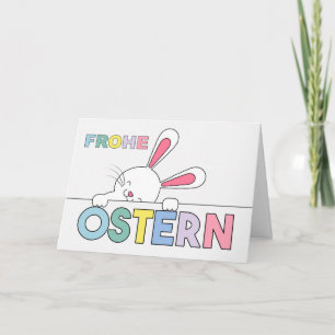 Carte Lapin de Pâques allemand Teintes pastel