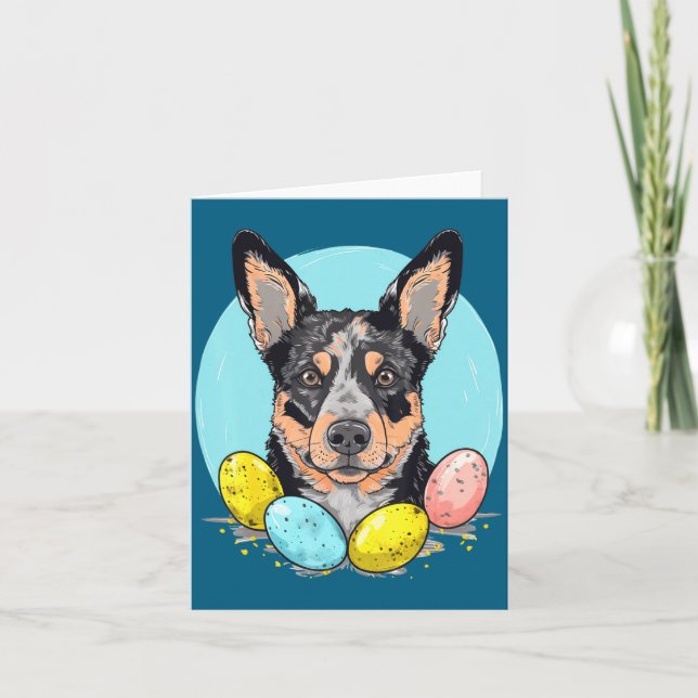 Carte Lapin de Pâques Australian Cattle Dog (Devant)