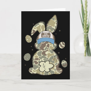 Carte Lapin de Pâques avec un cap camouflage garçons fil