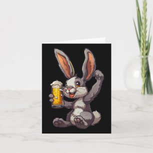 Carte Lapin De Pâques Boire Une Bière Froide Pour La Jou