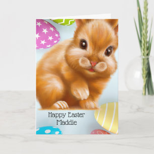 Carte Lapin de Pâques Brun Fantaisiste