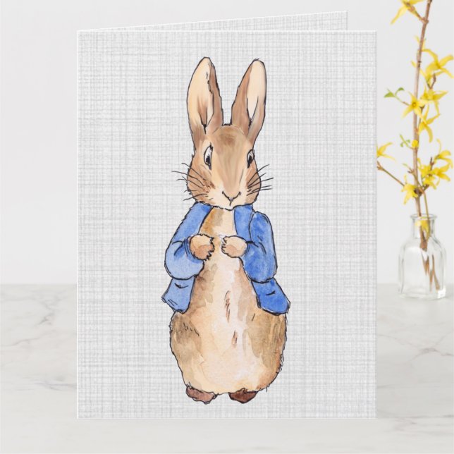 Carte Lapin de Pâques Classique (Fleur jaune)