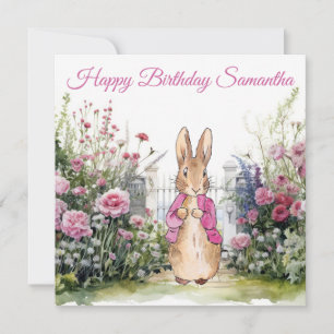 Carte Lapin de Pâques classique nom personnalisé