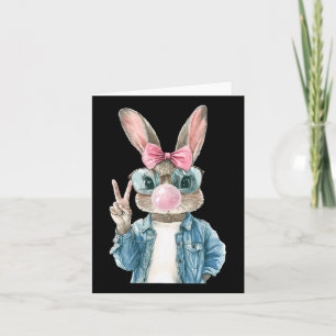 Carte Lapin de Pâques Cool Blow Bubble Gum Lapin Chasse 