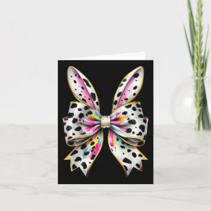 Carte Lapin de Pâques Coquette Bow Bonne fille de Pâques