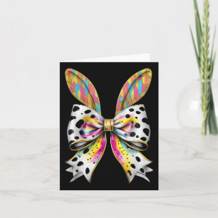 Carte Lapin de Pâques Coquette Bow Bonne fille de Pâques