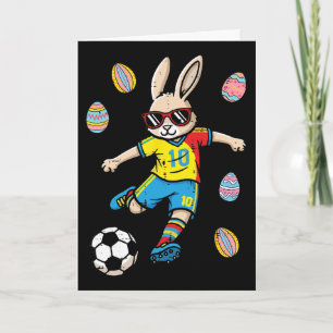 Carte Lapin de Pâques Coup de Pied de Football pour Garç