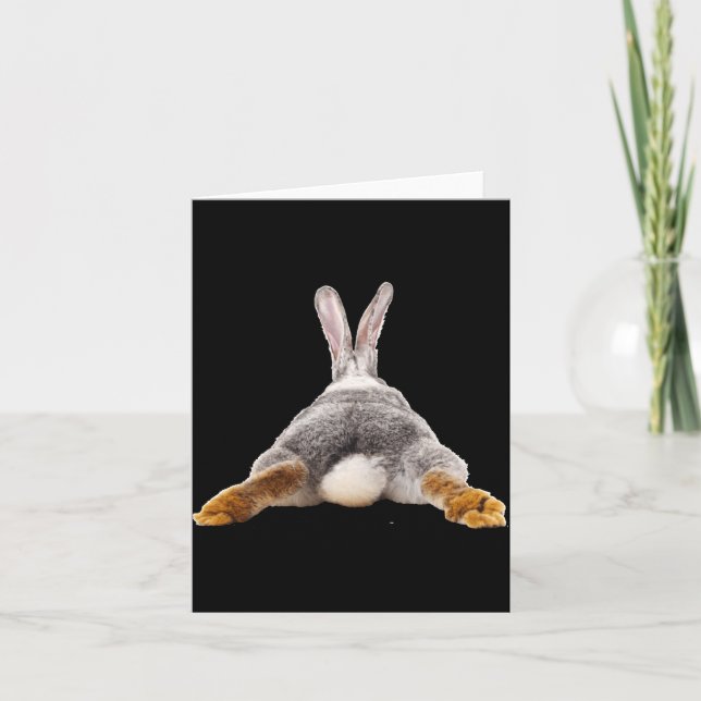 Carte Lapin de Pâques cul queue mignon t shirt  (Devant)