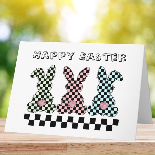 Carte Lapin de Pâques Damier Œuf Extra Spécial Pastel (Créateur téléchargé)