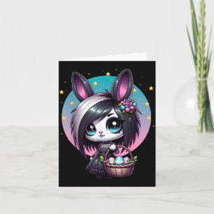 Carte Lapin de Pâques de fille goth emo