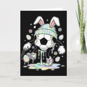 Carte Lapin de Pâques de football Œuf Goutte Crème glacé