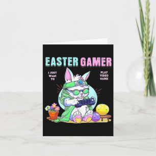 Carte Lapin de Pâques Drôle Joueur Jeu Vidéo Garçons Fil