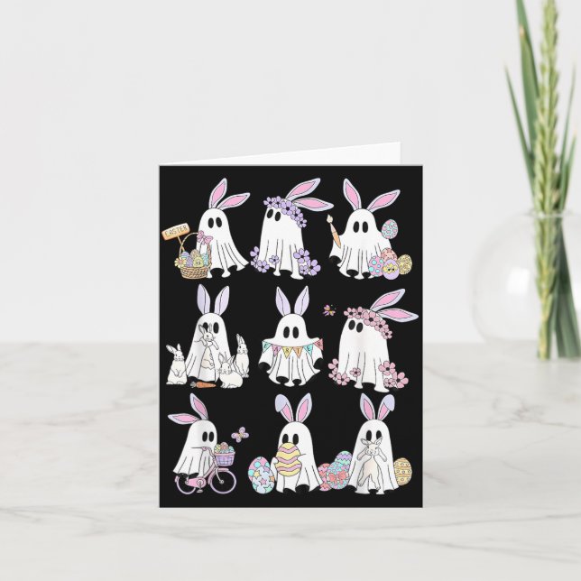 Carte Lapin de Pâques Fantôme Jour de Pâques Effrayant A (Devant)