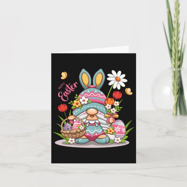 Carte Lapin de Pâques Gnome de Printemps Pâques (Devant)