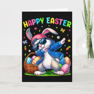 Carte Lapin de Pâques heureux en dab Funny Day de Pâques