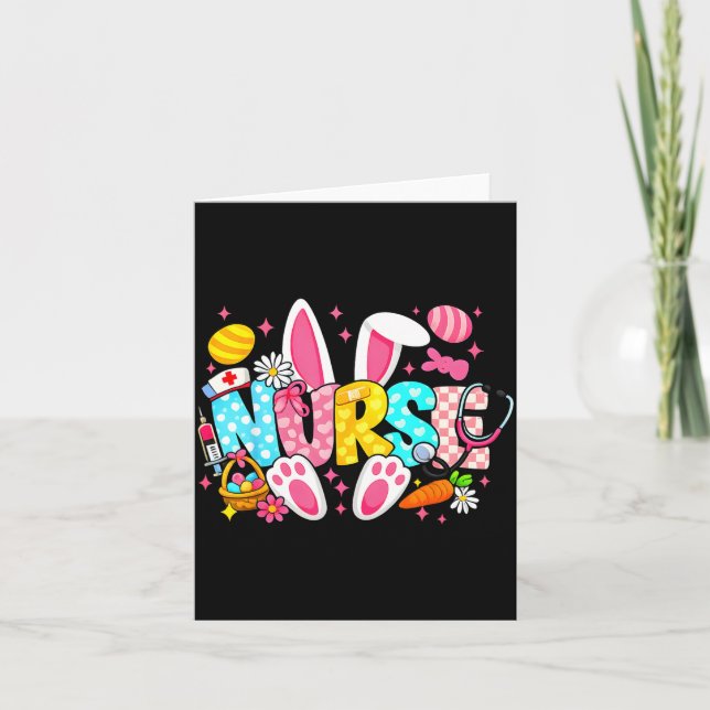 Carte Lapin de Pâques infirmière mignon (Devant)