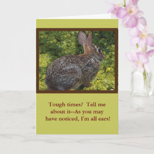CARTE LAPIN DE PÂQUES/ JE SUIS TOUT OUIE, RACONTEZ-MOI"