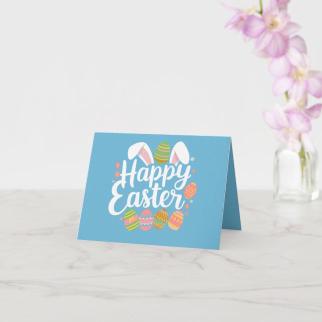 Carte Lapin de Pâques Joyeuses Vacances de Pâques Œuf  (Orchidée)