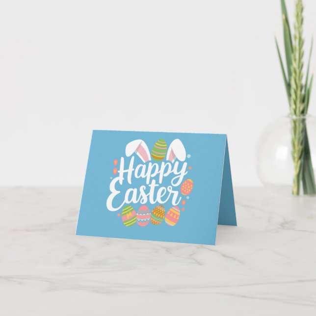 Carte Lapin de Pâques Joyeuses Vacances de Pâques Œuf (Devant)