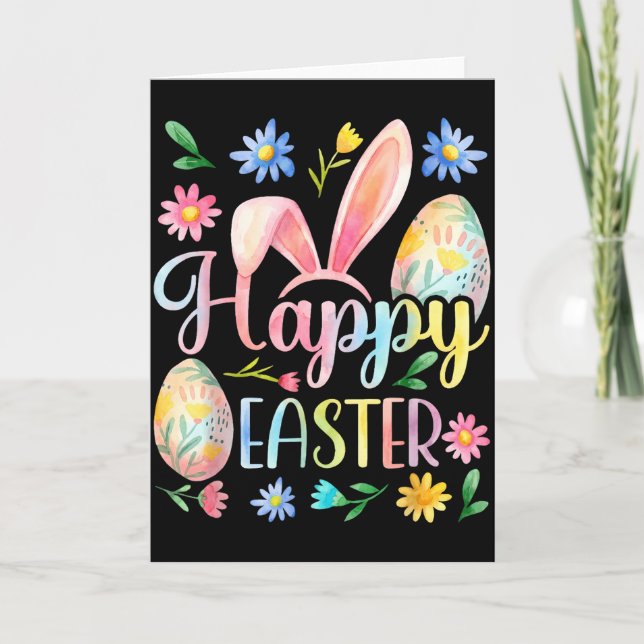 Carte Lapin de Pâques Joyeux Lapin Visage Drôle Jour de  (Devant)