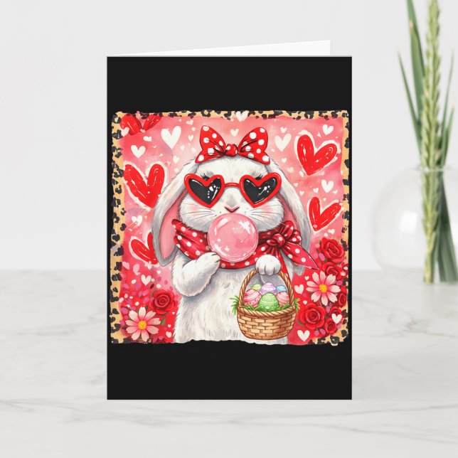 Carte Lapin de Pâques léopard drôle lunettes joyeuses Pâ (Devant)