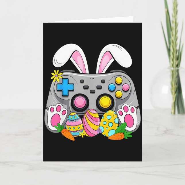 Carte Lapin de Pâques Manette de jeu vidéo Œufs de jeu p (Devant)