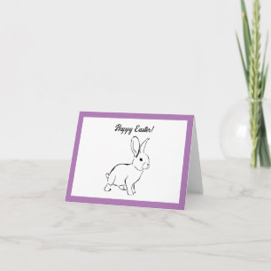 Carte Lapin de Pâques mignon, joli dessin animé de print