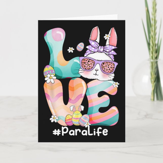 Carte Lapin de Pâques mignon professionnel de Para avec  (Devant)