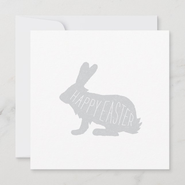 Carte lapin de Pâques moderne - Gris | Joyeux Pâqu (Devant)
