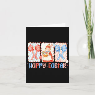 Carte Lapin de Pâques nœud papillon heureux pour fille g