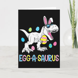 Carte Lapin de Pâques Oeuf de Dinosaure A Saurus Trex En