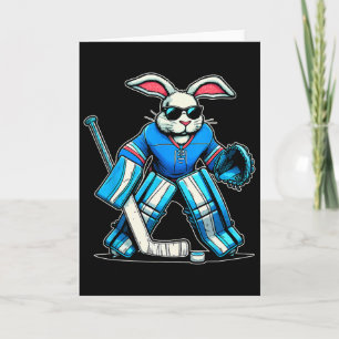 Carte Lapin de Pâques Œufs de Gardien de Hockey