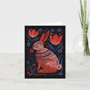 Carte Lapin de Pâques Printemps Norvégien Scandinave