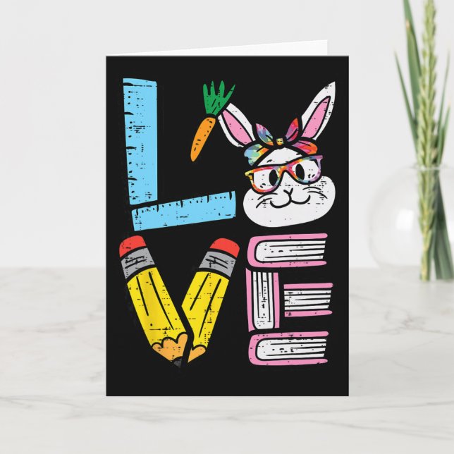 Carte Lapin de Pâques Professeur Adorable Lapin Printemp (Devant)