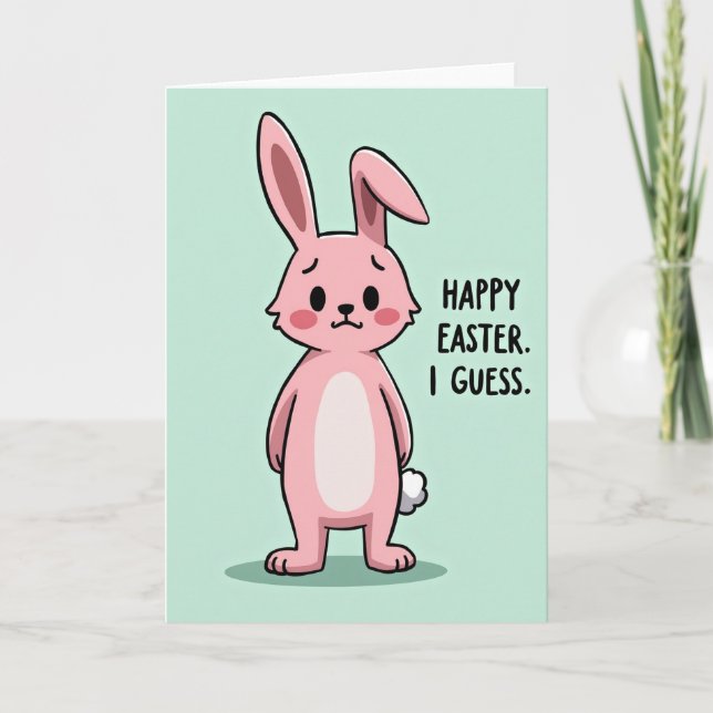 Carte Lapin de Pâques Récalcitrant (Devant)